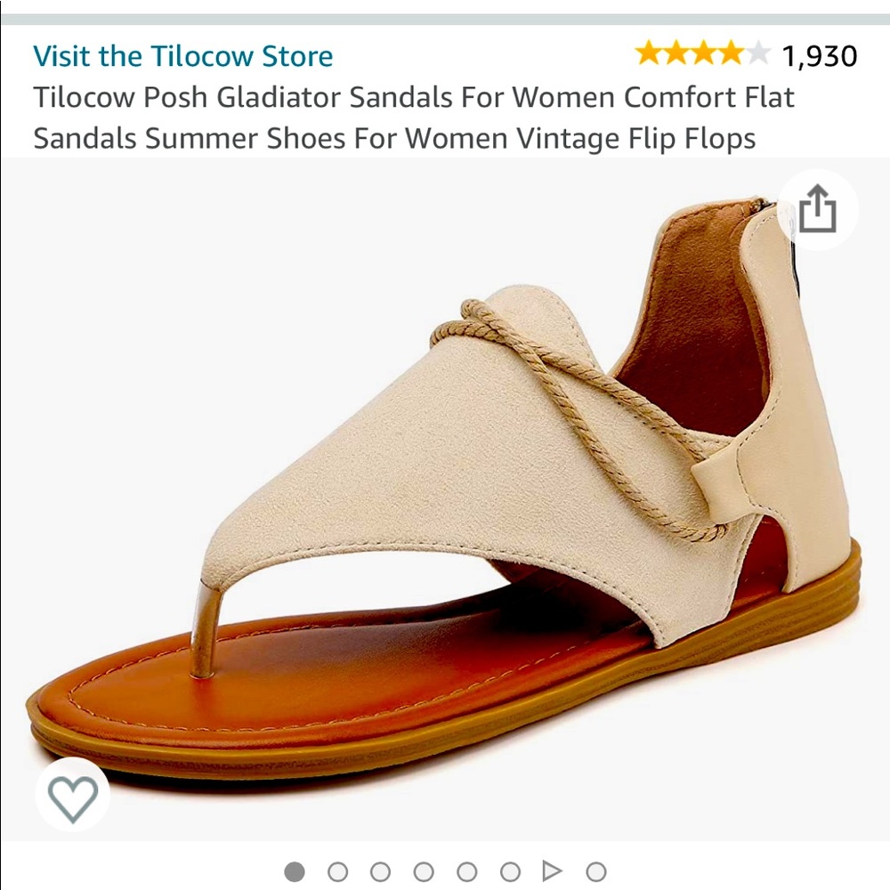 Amazon Tilocow Beige Gladiator Sandals NWT